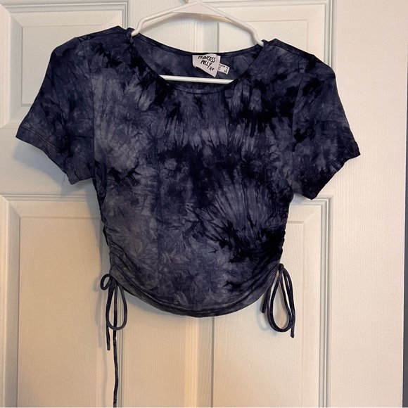 Princess Polly Tops - Princess Polly Dark Blue Tie-Dye Crop Top